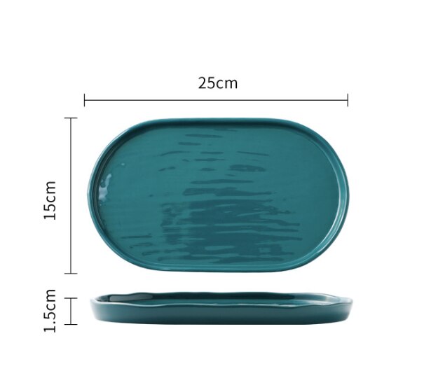 Dinner Plate Set Ceramic Kitchen Plate Tableware Set Food Dishes Rice Salad Noodles Bowl with handle Soup Kitchen Spoon Cook: 006