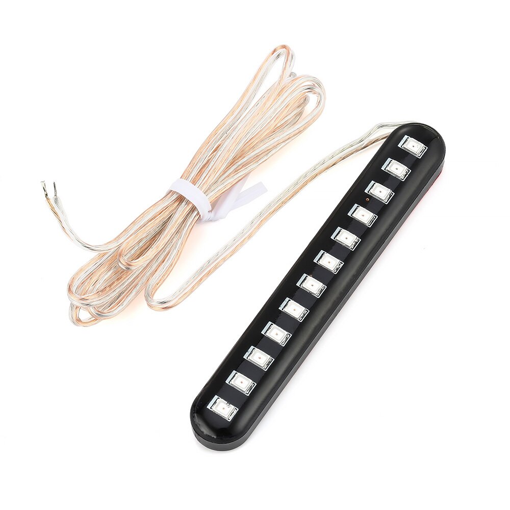 Universal sekventiell flödande 12 led mini strips motorcykel bil led blinkers blinkers blinker ljus gult ljus