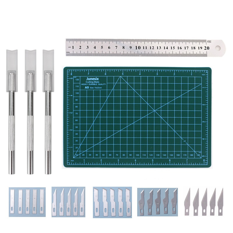 Craft Knife Kit, Precision Carving Blades Craft Knife, Knife with Art Blades, Scrapbooking Stencil for DIY Art Working Cutting
