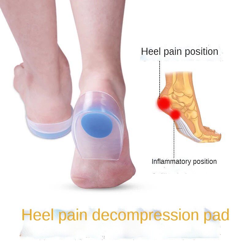 Verhoogde Siliconen Hak Pads Hiel Pads Hielspoor Fasciitis Plantaris Pads Hiel Pijn Pads Inlegzolen Twee-Kleur Hak Cups voet Pad