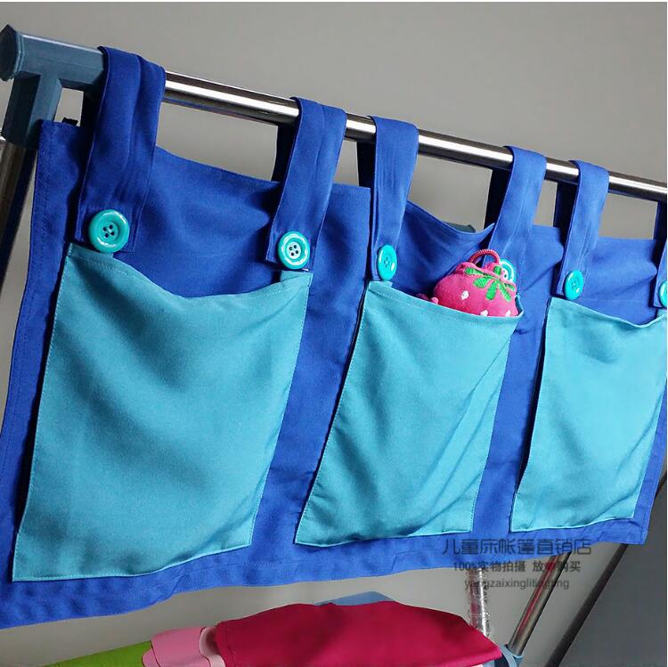Tecknad hängande förvaringsväska barnsäng kant hängpåse skyddsräcke förvaringsväska babyblöjor hängpåse sovsal ditty bag h: 4 blå stycke
