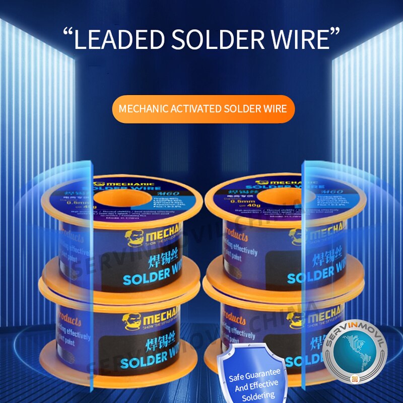Cable de estaño de alta pureza M60-0.3mm-0.8MM 40g, alambre de soldadura activo para soldador eléctrico refundido Repai