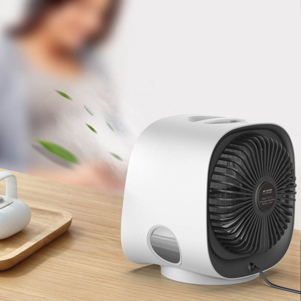 Mini Portable Air Conditioner 300ml Water Tanks USB Charging Desktop Air Cooler Fan Personal Space Fan Cooler Conditioning