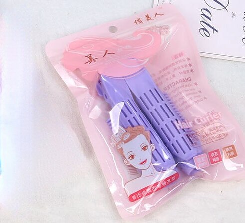 Pinzas rizadoras para el pelo, accesorios de estilismo para el cabello, Color caramelo, plástico Natural, raíz, 1/2 piezas: 2pc purple