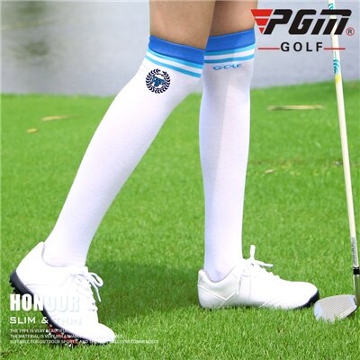 1 Paar Frauen Atmungsaktive Sommer Golf Socken Strümpfe Hohe Elastische Baumwolle Knie von Strümpfe Fitness Socken D0373: Blau