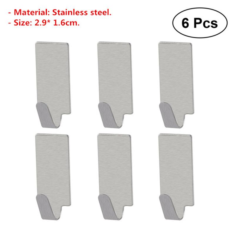 Rvs Haken Hanger Zelfklevende Zware Kapstok Robe Handdoek Haak Voor Badkamer Woonkamer Keuken Wandmontage: style 4