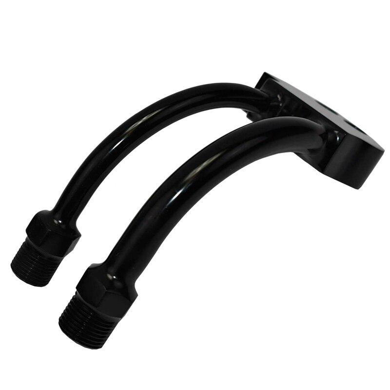 A-Team Performance A/C Compressor Curved Manifold for Sanden SD7B10 7176 SD7 Style Black