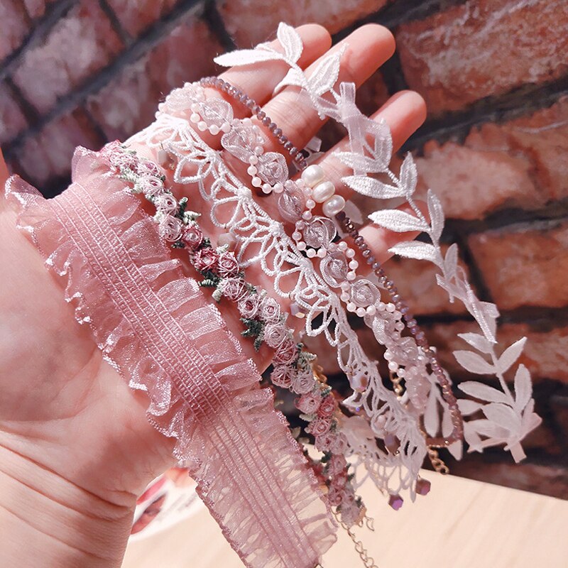 Collana in pizzo con ricamo da sposa moda donna super fata fiore catene clavicola girocollo ragazza studentessa Jk gonna collo collo catena