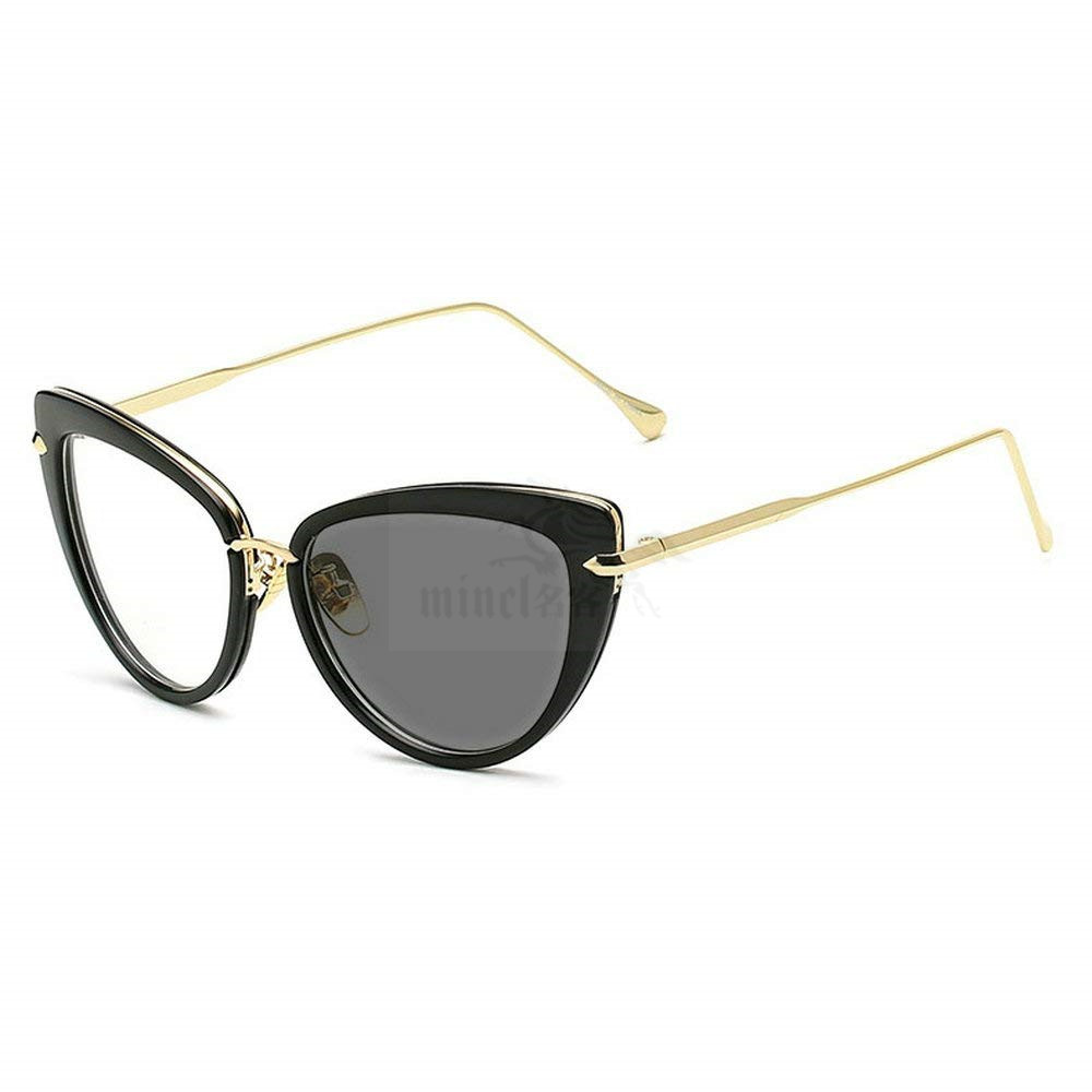 MINCL Mode Trend Retro Vrouwelijke Kat Bril Full Frame Zon Meekleurende Dames Leesbril met doos FML