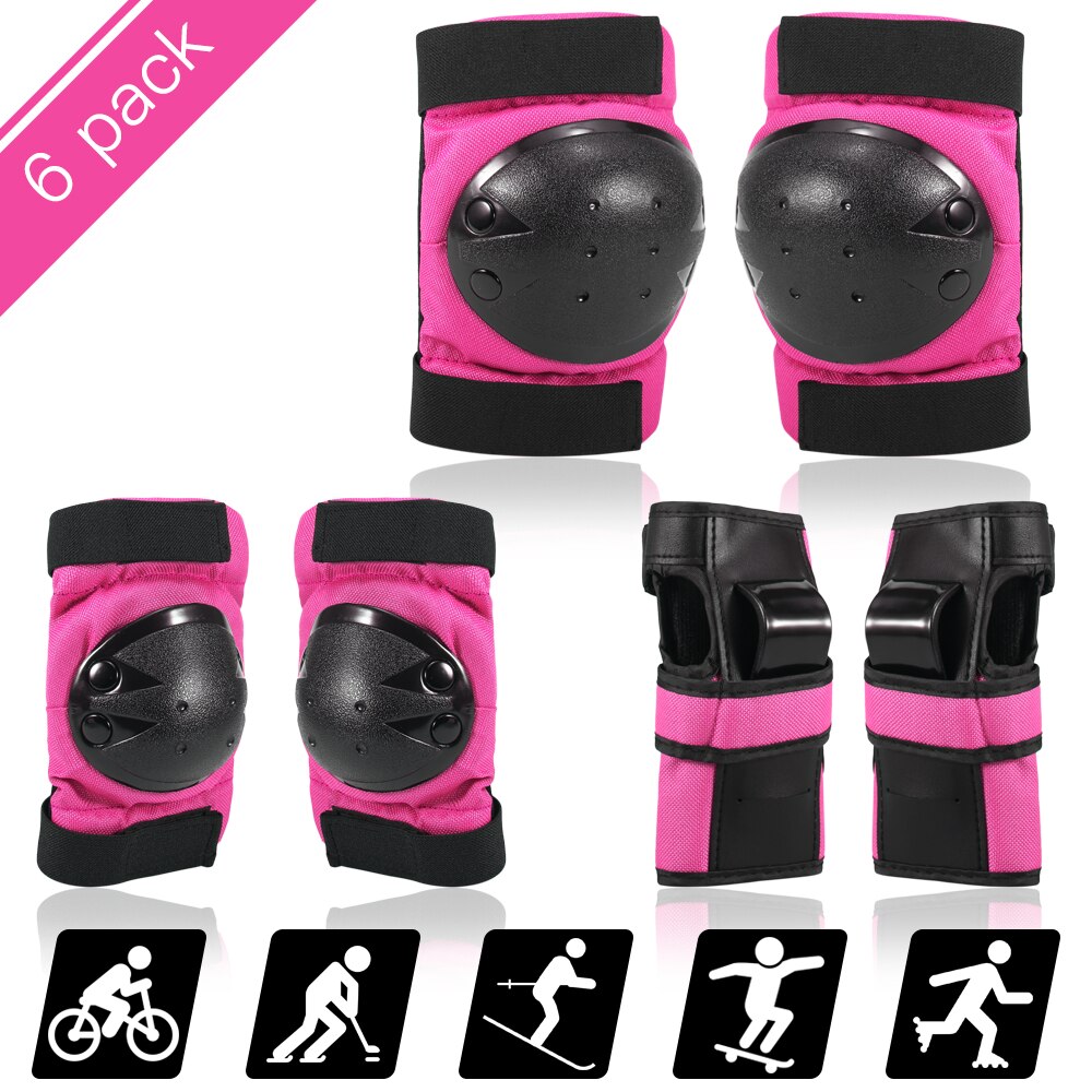6 In 1 Beschermende Gear Set Knie Elleboog Pols Pads Guards Kids/Volwassenen Scooter Schaatsen Fietsen Sport Veiligheid Bescherming pads