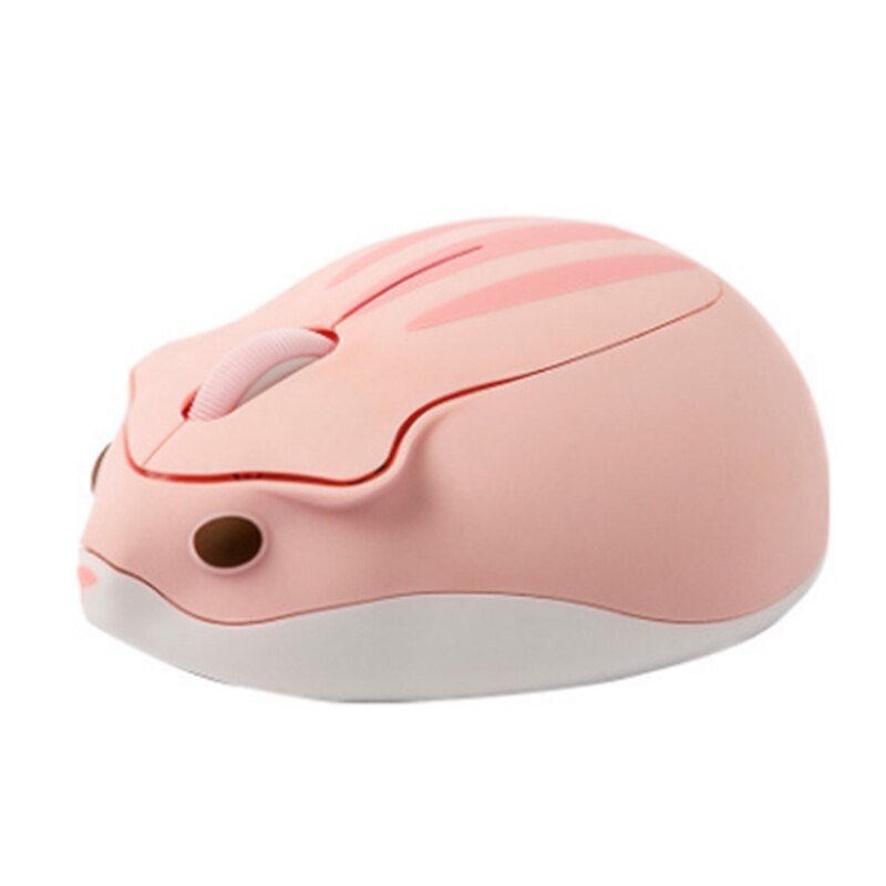 2.4G Wireless Optical Mouse Cute Hamster Cartoon Computer Mice Ergonomic Mini 3D: Pink