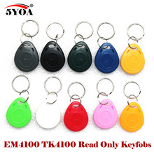 5YOA 10Pcs EM4100 125khz ID Keyfob RFID Tag Tags llaveros llavero Porta Chave Card Sticker Key Fob Token Ring Proximity Chip