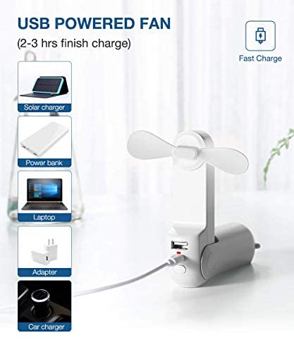 3 In 1 Handheld Mini Ventilator, Draagbare Usb Oplaadbare Kleine Pocket Fan, batterij Aangedreven Ventilator Met Power Bank, Zaklamp Functie