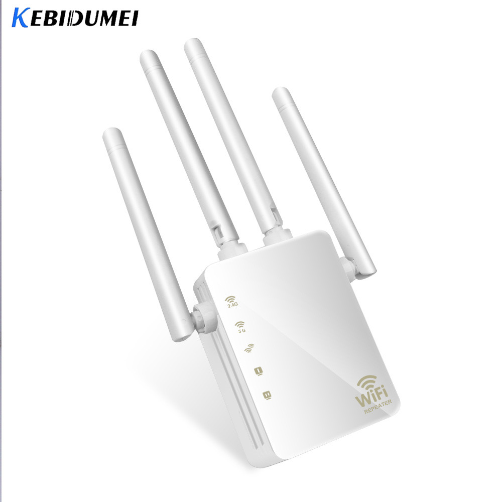 kebidumei Wireless Wifi Repeater/Router 1200mbps 2.4G 5G Dual Band Signal Amplifier Signal Booster Network Range RJ45 Extender