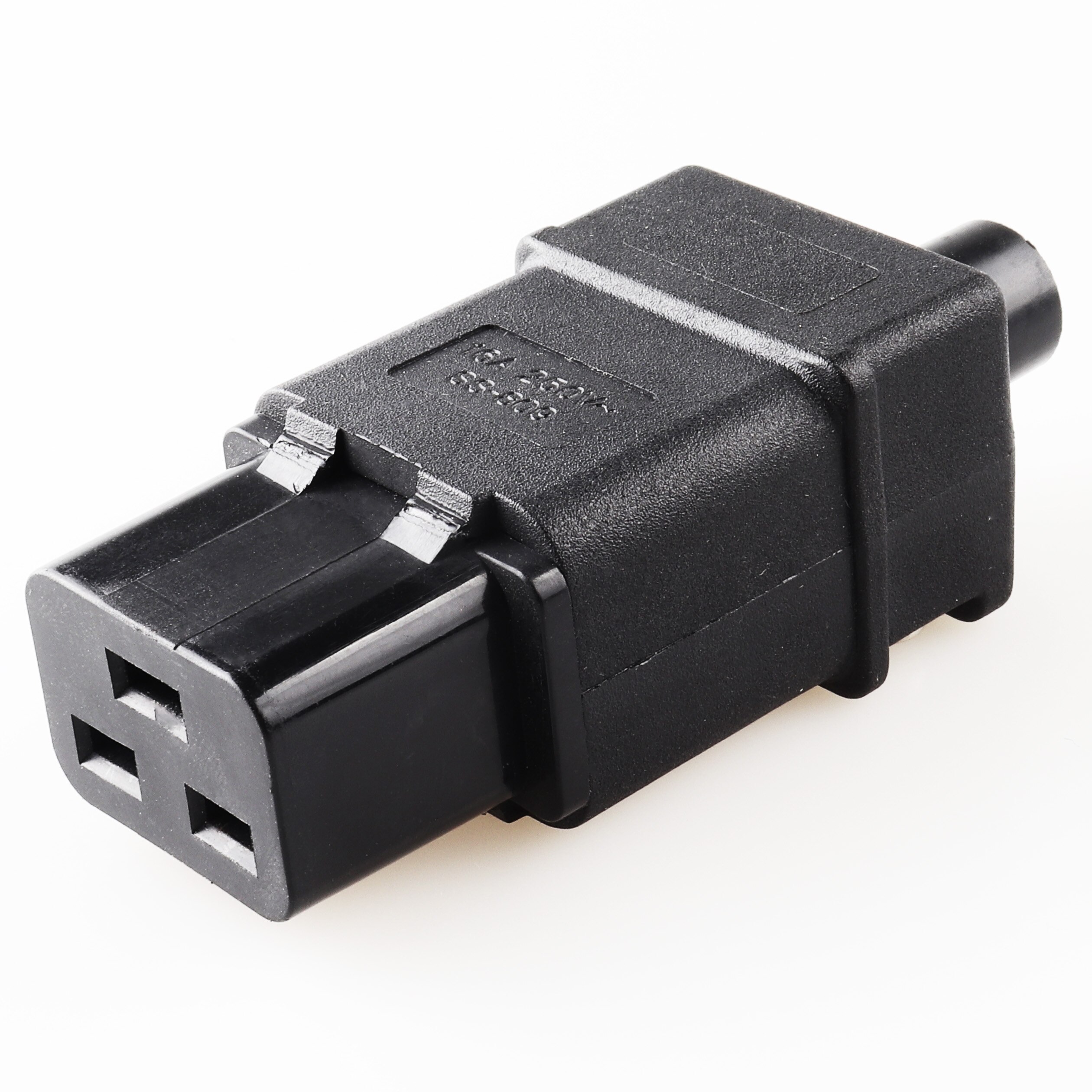 LZ-20-T1/T2 16A 250V Black IEC C19 C20 Male Plug Rewireable DIY Power 3-pin Socket: C19