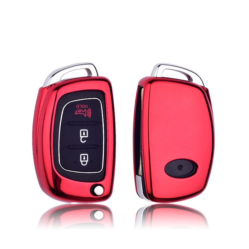 Bilstyling nyckelfodral för hyundai elantra  ix25 ix35 sonata tucson accent nyckelskalsskydd biltillbehör: Röd