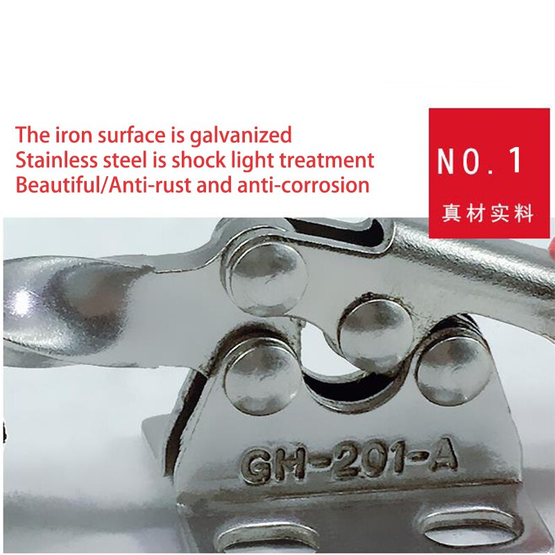 1/2/4PCS GH-201A Horizontal Toggle Clamp Quick-Release Toggle Clamps Set 27KG Vertical Toggles Clamp Hand Clip Tool For Woodwork