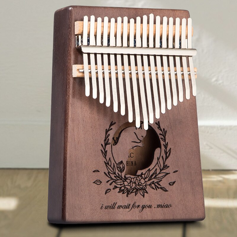 Kalimba 17 Key Piano Prachtig Muziekinstrumenten Mahonie Duim Piano Populaire Beginner Geven 1 Set Van Accessoires: Cat