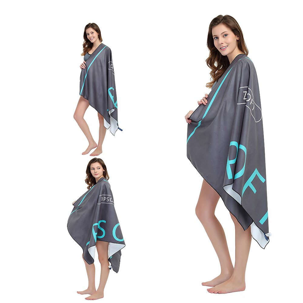 Zipsoft mikrofiber strandhåndklæde rejsestof hurtigttørrende udendørs sports yogamåtte svømning camping badetæppe motionscenter mærke