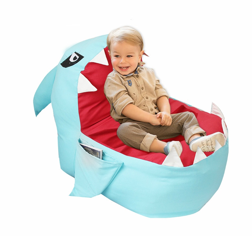 Blød baby stol børn plys legetøj opbevaringspose haj doven sofa baby reden sækkestol baby sæde spædbarn sofa til børn sækkestol