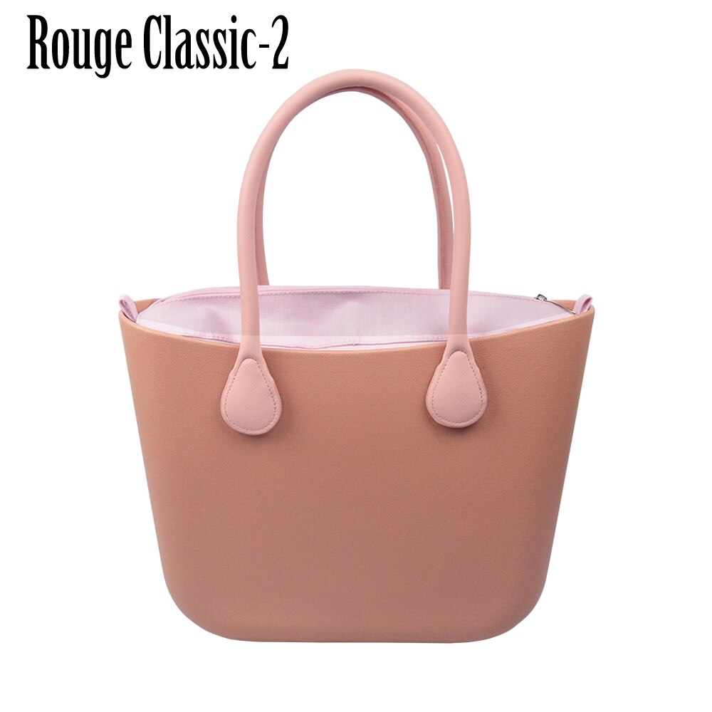 Obag Style Classic EVA Bag with Insert Inner Pocket Handles Colorful EVA Silicon Rubber Waterproof Women Handbag: rouge-2