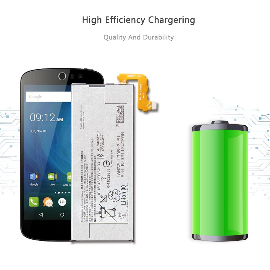 Batterie Lippe1642ERPC Für SONY Xperia XZ Prämie G8142 XZP G8142 G8141 Echtem Telefon Batterie 3230mAh