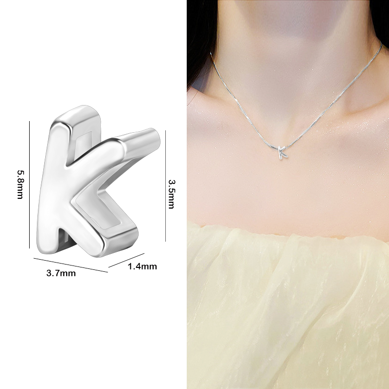 1PCS 925 Sterling Silver Letter Beads Silver Charms A-Z DIY Loose Beads Initial Alphabe Letter Beads Fit Women Bracelet Making: Lavender