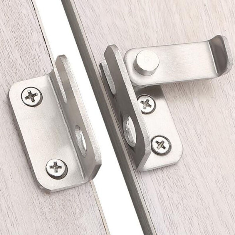1Pc Durable Turn On Left / Right Brief Simple Bolt Anti Theft Security Door Thick Stainless Steel Thicken Bolt Locker Lock Hasp