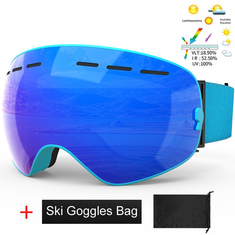Gafas de esquí de X-TIGER para hombre y mujer, accesorios de esquí para deportes al aire libre, antiniebla, equipo de esquí, novedad de 2022: 2