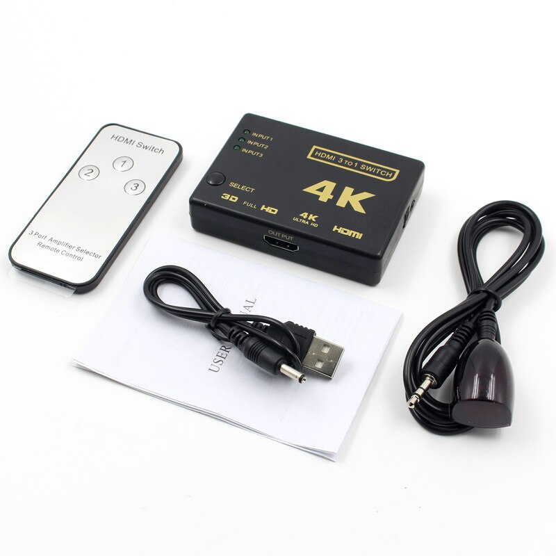 4 K * 2 K HDMI Switch 3 Portas hdmi Switcher Selector Switcher Box Hub IR Remote 1080p For HDTV DVD PS3 Xbox PS4: Default Title