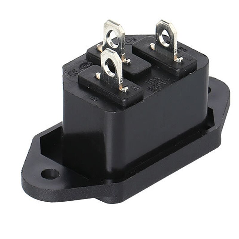 IEC320 C14 Ac 250V 10A connettore adattatore presa di alimentazione maschio montato su pannello con coperchio caricato a molla