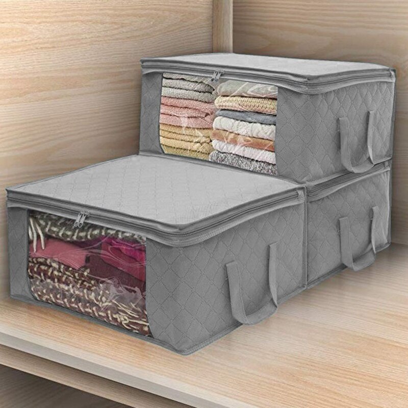 Non-Woven Clothes Storage Bag Folding Quilt Dust-Proof Cabinet Finishing Box Home Storage Supplies