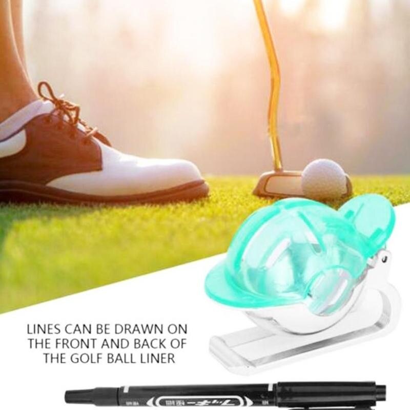 1 sæt golfball linjemarkør med pen tegning markering golf liner værktøj mærker skabelon tegning justering mærker tegn værktøjer udendørs