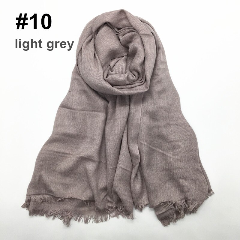 1PC Festival écharpe plaine foulards et châle frange hiver écharpe doux musulman imprimer hijab solide pashmina enveloppement 12 couleur: color 10