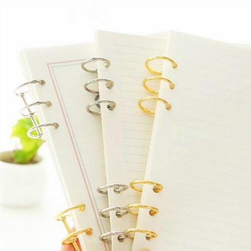 Gold Silver Loose-leaf Iron Split Hinged Rings Scrapbooking Binder Album Calendar Practical Notebook Loose Leaf Binder 3-ring