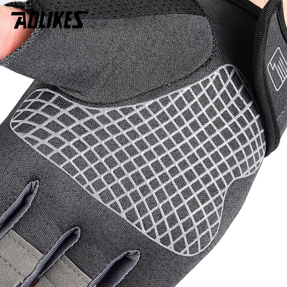 AOLIKES guanti da palestra donna sollevamento pesi Crossfit allenamento guanti Fitness Bodybuilding traspirante mezzo dito protezione mani