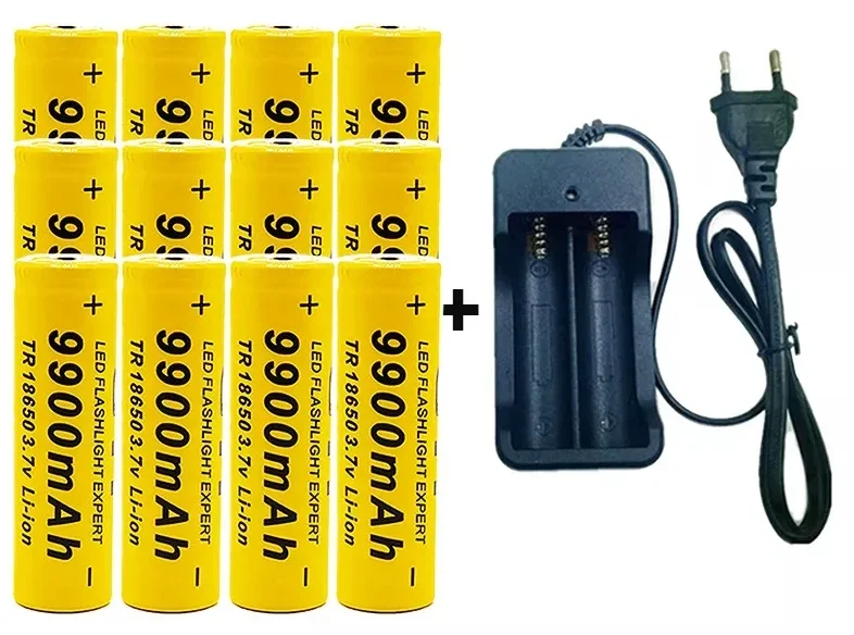 18650 Akku Akku 3,7 V 9900mAh Li-Ionen-Akku für Taschenlampen-Ladegerät: Himmel Blau