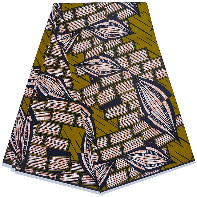 Tissu Batik africain en cire de coton imprimé, 2022, pour robe, 6 mètres: Default Title