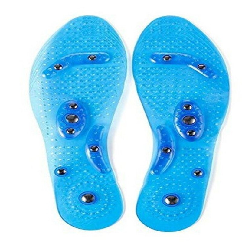 1 pair Magnetic Therapy Slimming Insoles Foot Patch Cushion Shoe Insole Gel Pad Acupressure Slimming Insoles Foot Care Insert: Blue / 27cm(EU40-44)