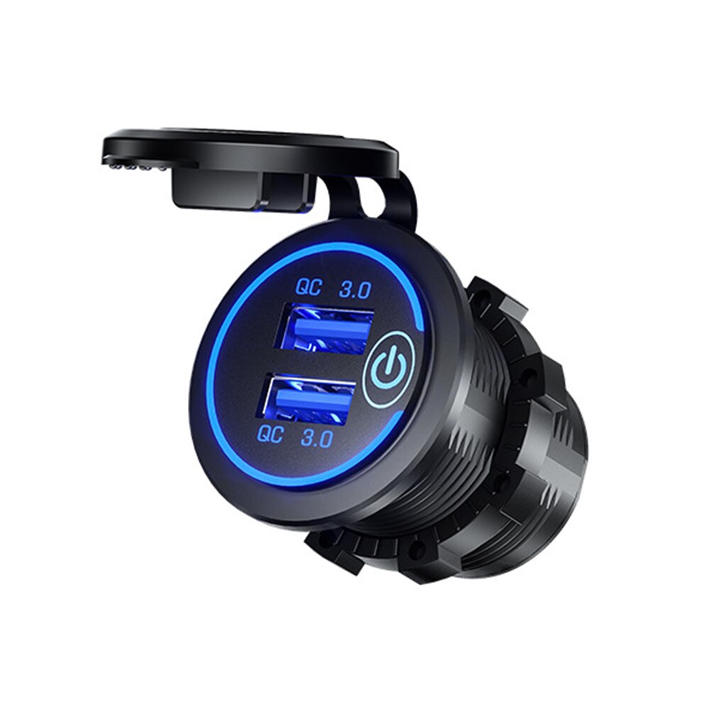 Dual-usb-autoladegerät mit schnellladefunktion, 3.0 steckdosen, universell für golfwagen, lkw, boote und mobiltelefone, berührungsempfindlich
