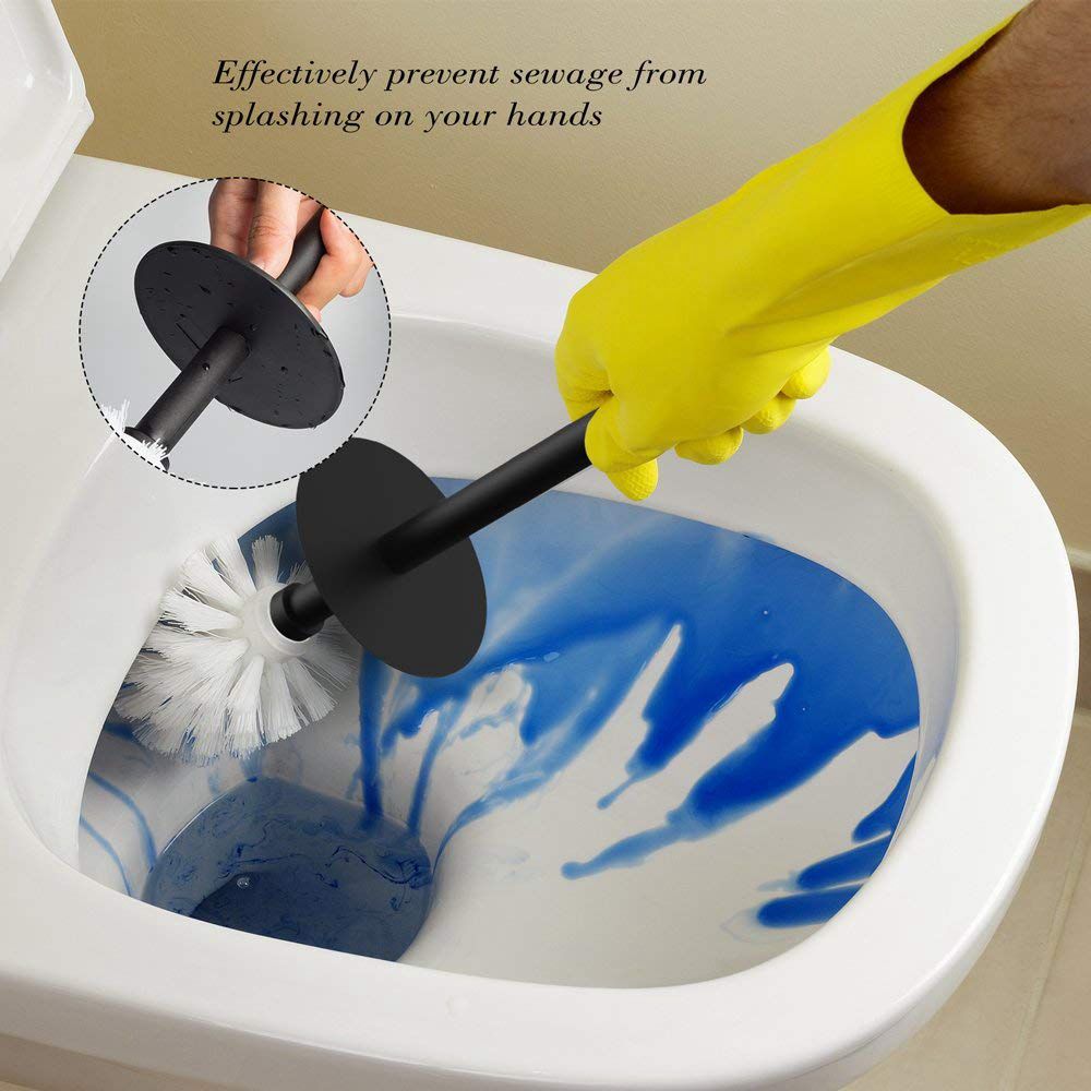 Bifi-Toiletborstel En Houder Set, Toiletpot Borstel Met Houder Zwart Voor Badkamers, modern Wc Borstel Met Deksel Longe