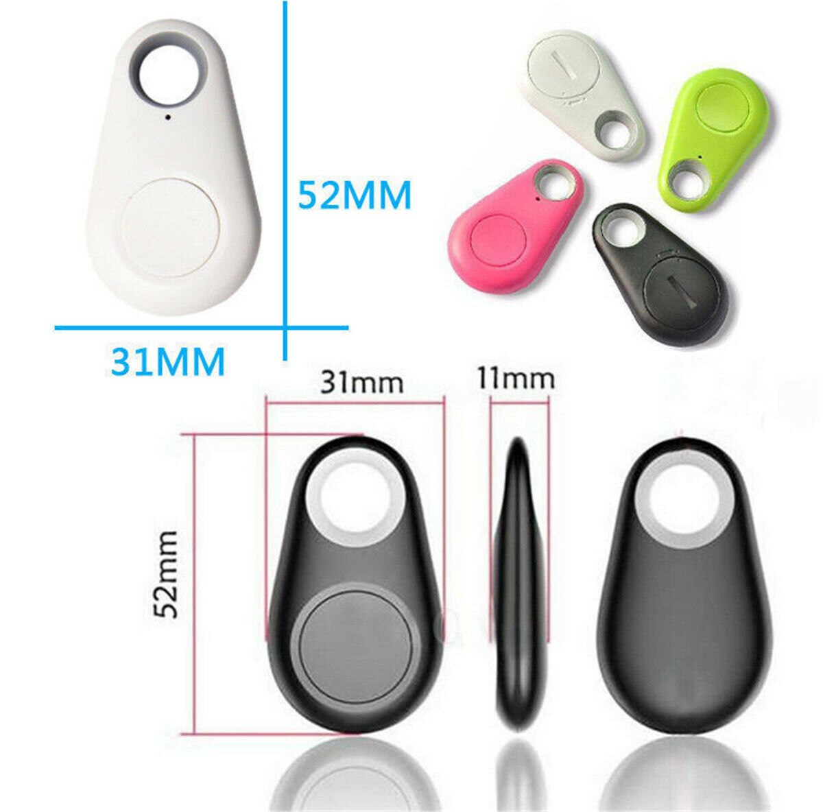 Mini Bluetooth Tracking Finder Anti-loss Seeker Locator Alarm Clock Auto Car Pets Kids Motorcycle Tracker