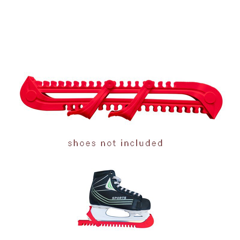 Par de patines de velocidad para patines, zapatos de patín con cuchilla de hielo, cubierta protectora de hoja nailon dura, antideslizante, resistente al desgaste, tamaño libre, 1 par: Red