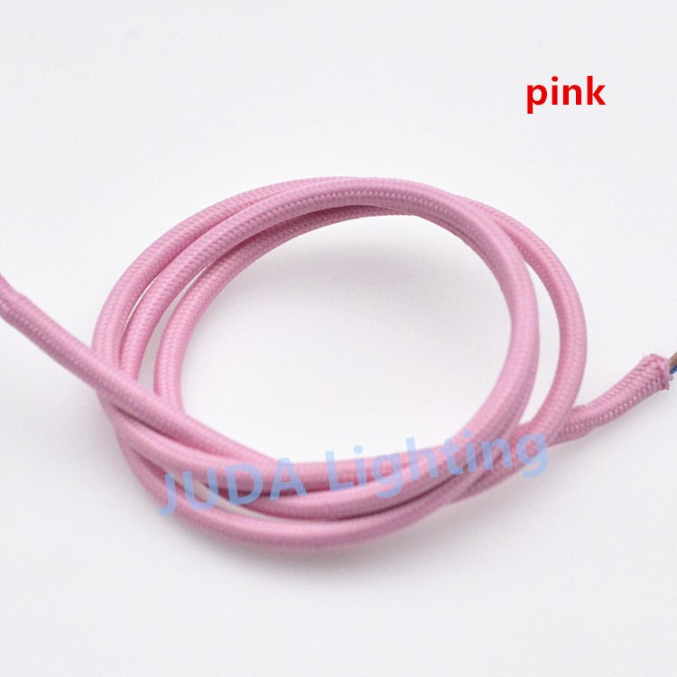 Colorful braided wire cable Cable Assemblies Electrical Wires for ceiling rose canopy led pendant light chandeliers ceiling lamp: pink