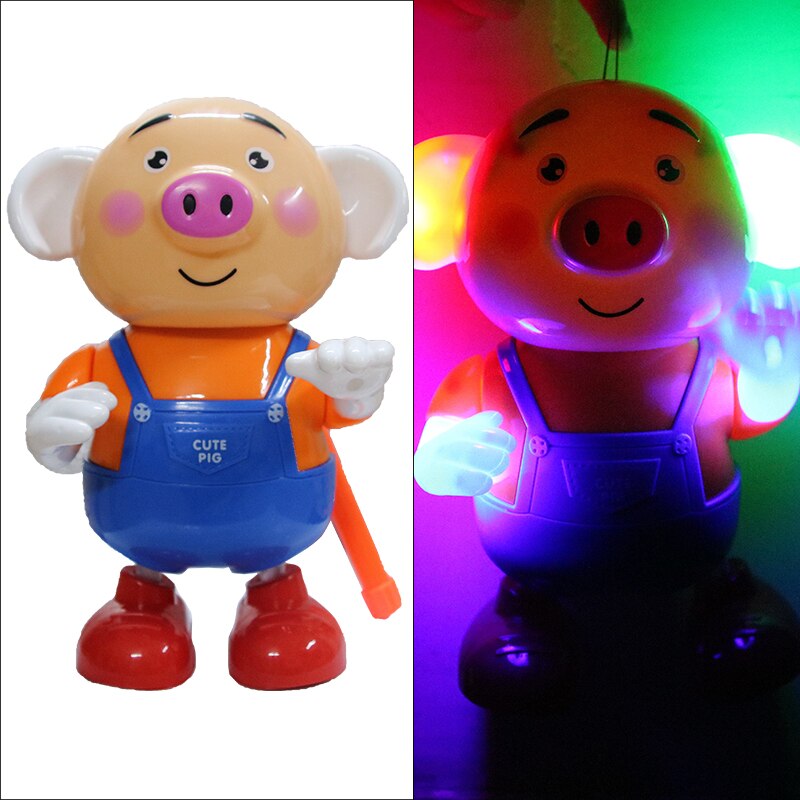 Mitte-Herbst Festival Elektrische Laterne freundlicher Karikatur Algen Schwein Tanzen Schwein Leucht Musik Tragbare Laterne Spielzeug