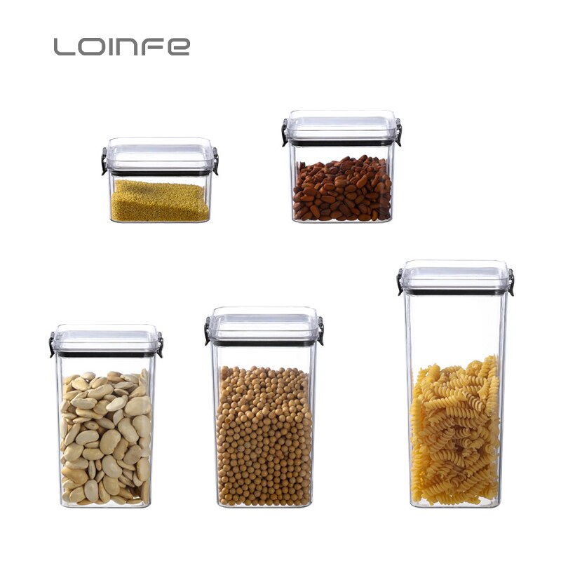 460/700/950/1300/1800ml Kitchen Food Storage Container Box Noodle Sealed Cans Storage Bottle Grain Cereal Dispenser Storage Box