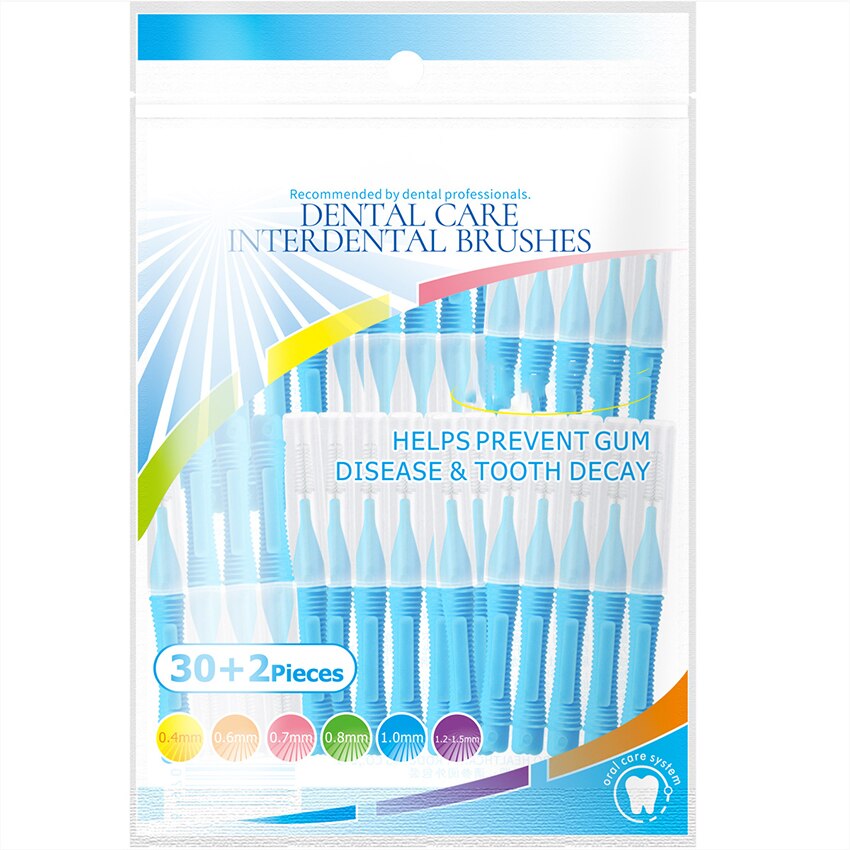 32 teile/satz Erwachsene Interdentalbürste zahnstocher pinsel Tragbare Sauber zwischen zähne Reinigung Dental Pinsel für Oral Zähne Pflege: 1.0mm