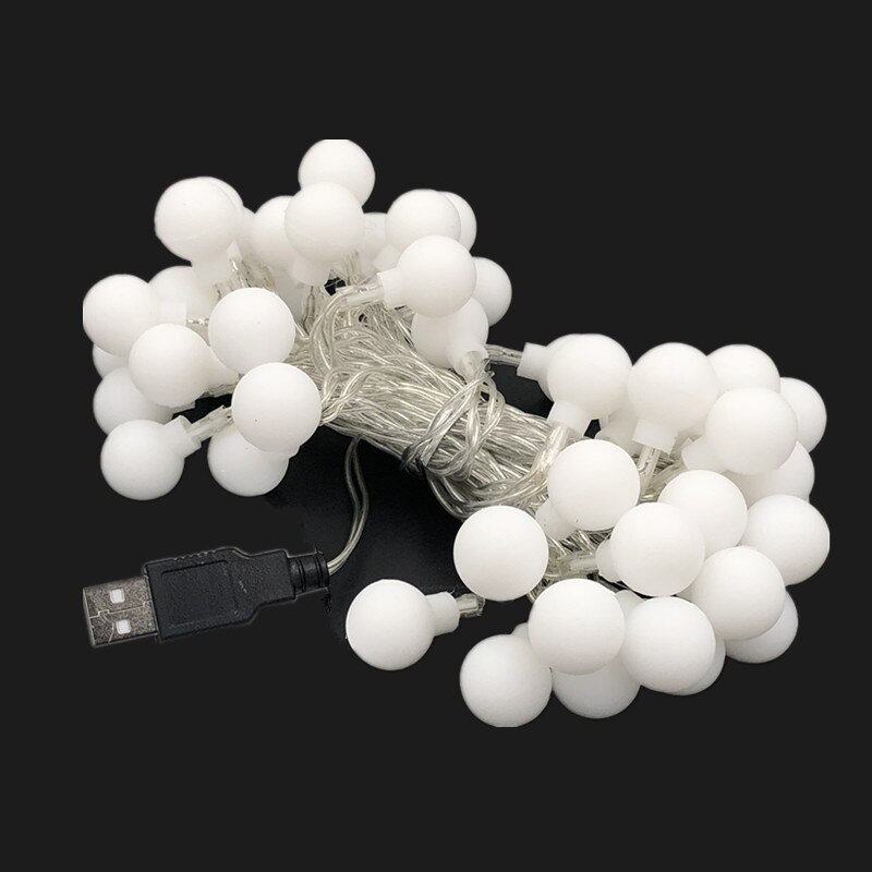 Eclh krans 3m 5m 10m usb 5v led boll slingljus år hem julbelysning inomhus krans bröllop jul dekoration ljus