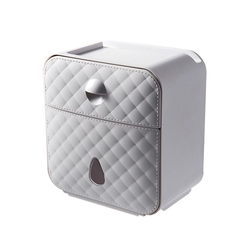 Boîte murale, multifonctionnelle et porte-papier hygiénique, boîte de rangement de papier toilette étanche, boîte de rangement de papier toilette porte-papier hygiénique: Gris