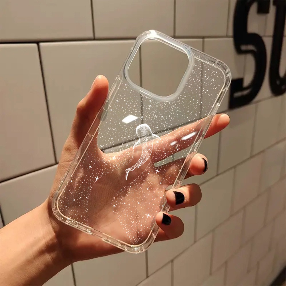 Phone Case For iPhone 16 15 14 13 12 11 Pro 16E 15Pro 16Pro Max X XS Max XR SE2 7 8 Plus Seaside Cowboys Ocean Transparent Cover: Neoprene / Preto